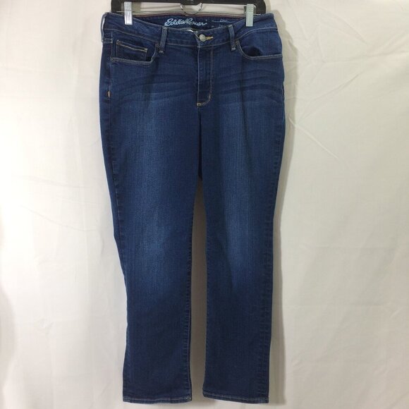 Eddie Bauer Denim - Eddie Bauer Jeans Womens Dark Wash Straight Leg Cotton Stretch Size 10S